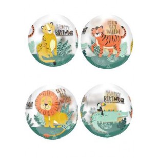 Let's Get Wild Safari Animal Birthday Orbz Balloon